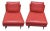 Ligne Roset by Didier Gomez Stricto Sensu Red Leather Chairs - Set of 2 For Sale