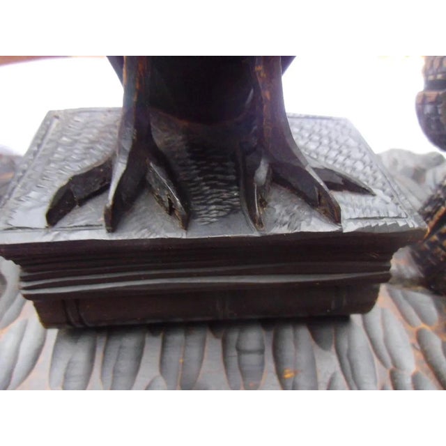 Antique Hand-Carved Desk Set with Raven, 1890s For Sale - Image 6 of 12