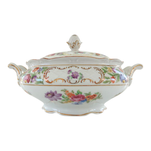 Vintage Schumann Bavaria Fine China Empress Pattern Covered Dish Serving Styling Catchall