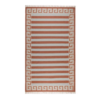 Part & Parcel Goods Wool Stripe Rug, 9' x 12', Sky Blue, Topaz and Eggshell For Sale