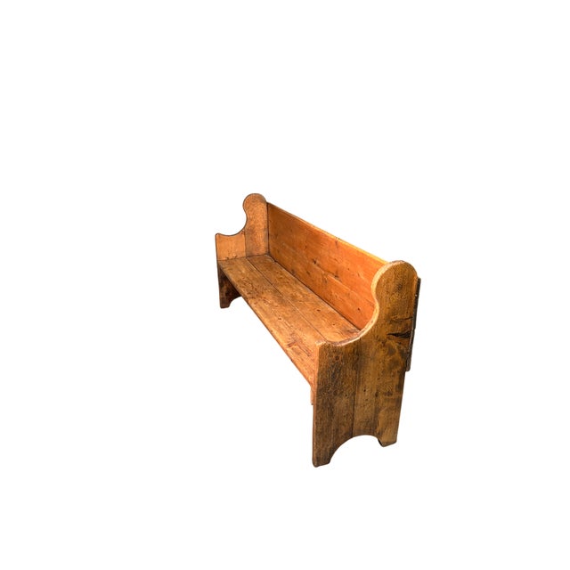 Rustic Antique Fir Bench, 1800 For Sale - Image 3 of 4