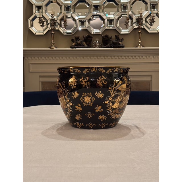 Large Scale 12” Regency Style Cache Pot in the Manner of Versace For Sale - Image 11 of 14