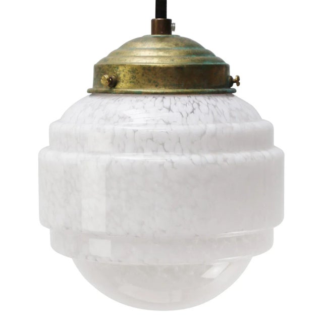 White French Clichy White Glass Pendant Lamp For Sale - Image 8 of 8
