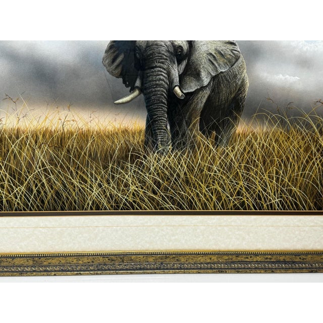 Peter Jepson (British, b.1936) African Bull Elephant at Letaba, Kruger National Park | Original Wildlife Painting c.1999 For Sale - Image 17 of 18