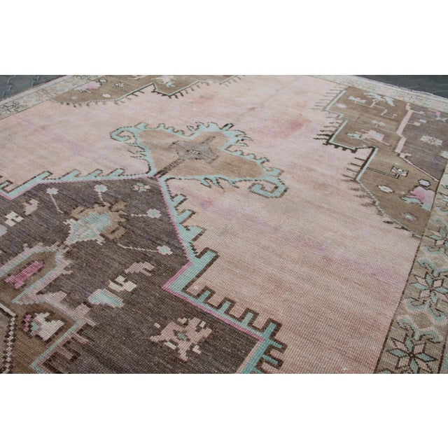 Mid-Century Modern Hand Knotted Vintage Turkish Area Rug, 163" X 90.5" For Sale - Image 3 of 8