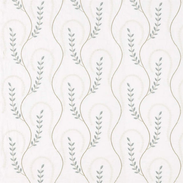 Sanderson Chamomile Trail Fabric in Teal/Green - a Sample For Sale