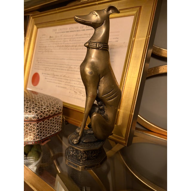 This cast brass greyhound will quietly stand as a sentinel on your desk, mantle or bookshelf, reminding you that grace and...