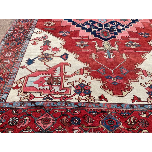 Antique Persian Serapi Carpet For Sale - Image 4 of 14