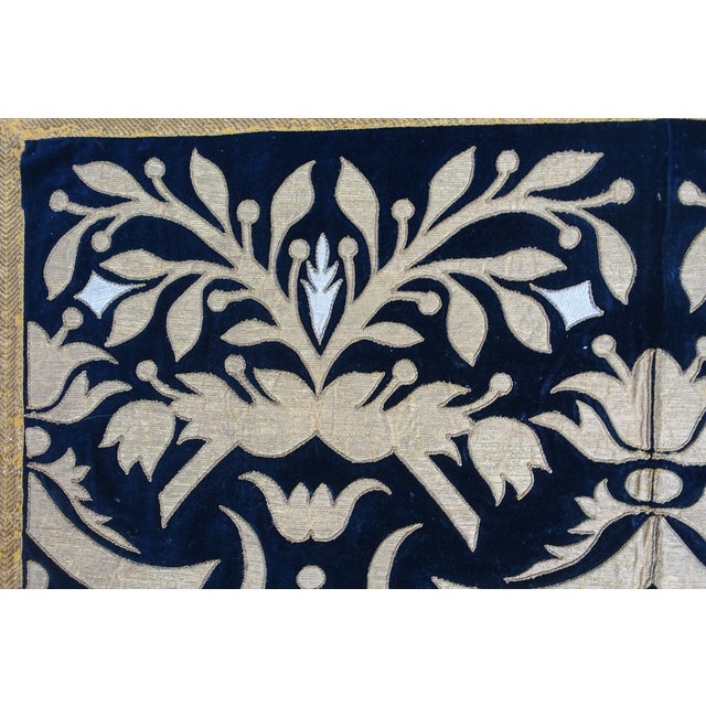 19th Century 19th Century Italian Metallic Appliqued Textile For Sale - Image 5 of 8
