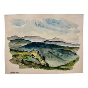Henry Emil Salloch Original Watercolor on Paper Lion Head Trail, 1954.