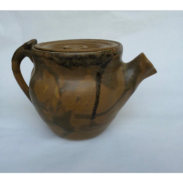 Mid-Century Modern Mid Century Modern Drip Glazed Teapot For Sale - Image 3 of 8