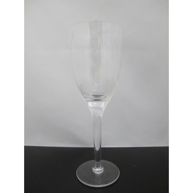 Glass Lalique France Crystal Ange Angel Wing Fluted Champagne Glass Set of 4 For Sale - Image 7 of 14