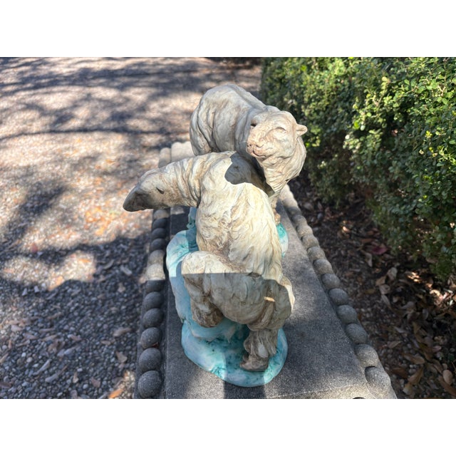 Cream Continental Glazed Porcelain Polar Bear Sculpture For Sale - Image 8 of 11