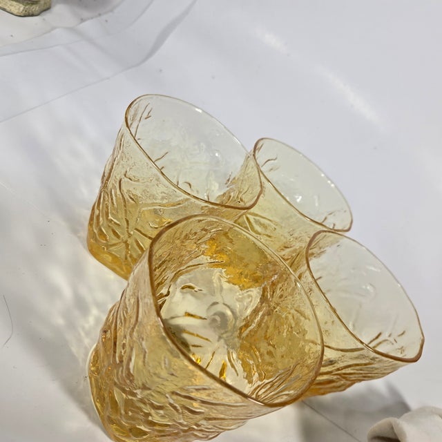 Lemon Crinkle Lowballs- Set of Four For Sale - Image 6 of 13