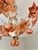 Vintage Italian Murano Style Amber Brown Floral Chandelier - Porcelain Body With Crystal Teardrops For Sale - Image 13 of 18