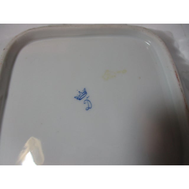 White 1950s Hand Painted Courting Couple Dresden Porcelain Bowl For Sale - Image 8 of 9