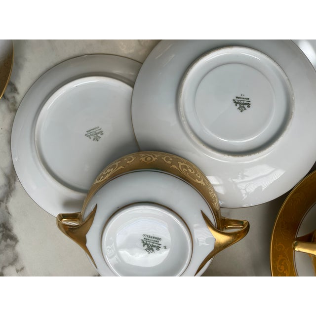 Ornamental & Decorative Materials 1920s Rosenthal Very Rare 10 Donatello Gold Plated Soup Bowls and Saucers For Sale - Image 7 of 7