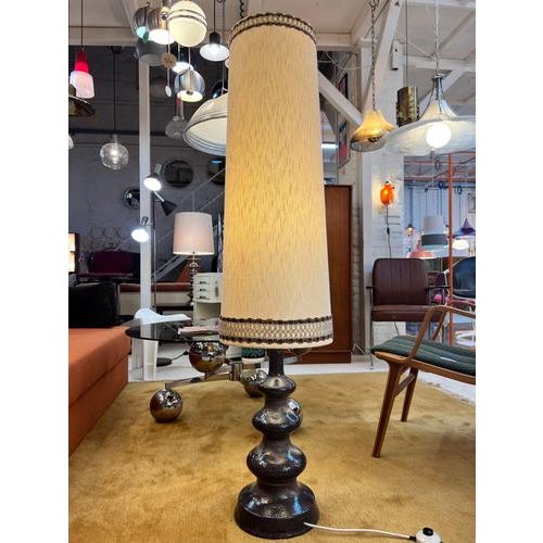 Floor Lamp in Dark Brown Beige Ceramic from EEA Leuchten For Sale - Image 11 of 11
