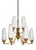 Mid-Century Scandinavian Modern Chandelier in Brass and Opaline Glass For Sale