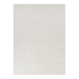 Rug & Kilim’s Oversized Textural Rug in Simple, Solid Cream White Tones -11x15 For Sale