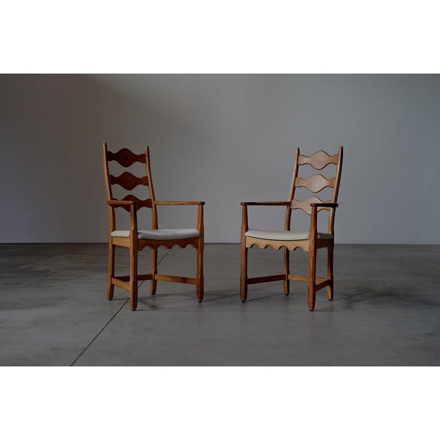Highback Dining Chairs by Henning Kjaernulf, Denmark, 1960s, Set of 2 For Sale - Image 8 of 8