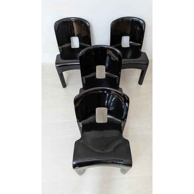 Black Black Universal Chairs by Joe Colombo for Kartell, Italy, 1967, Set of 4 For Sale - Image 8 of 13