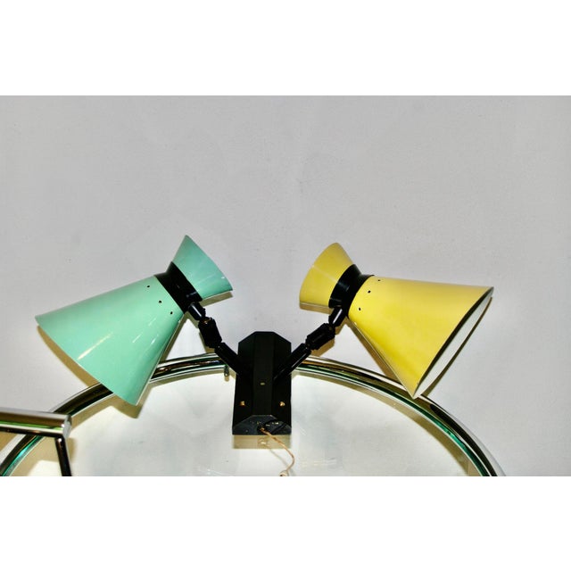 Metal Articulated Double Diabolo Wall Light by Robert Mathieu, France, 1950 For Sale - Image 7 of 9