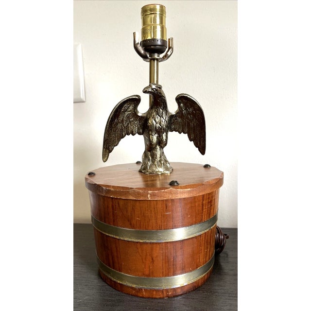 Elevate your home decor with this stunning **vintage brass eagle table lamp** from the iconic Basketville of Putney,...
