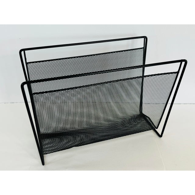 Vintage 1980s Black Metal Mesh Magazine Rack. Excellent used condition. Strong and sturdy, no breaks to the mesh. No marks.