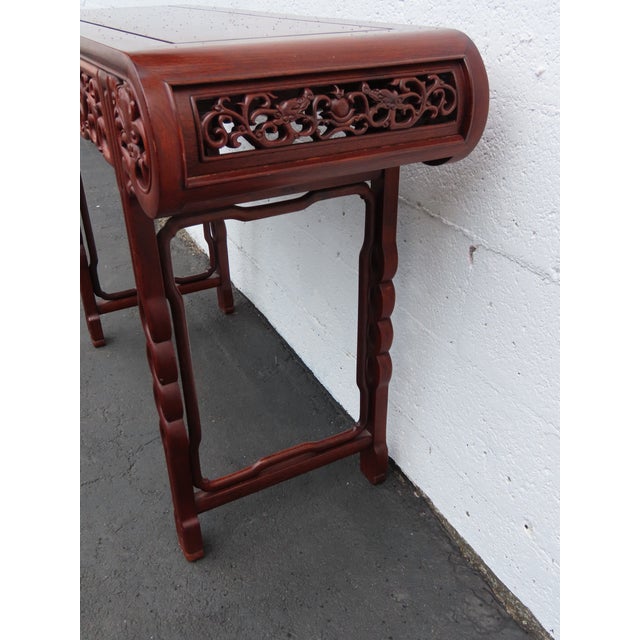 Chinese High Relief Solid Wood Altar Console Entry Table With Dragons Motif 6560 For Sale - Image 13 of 18