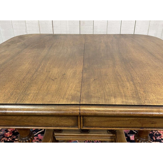 Wood Early 20th Century Henri II Walnut Table with Extensions For Sale - Image 7 of 17