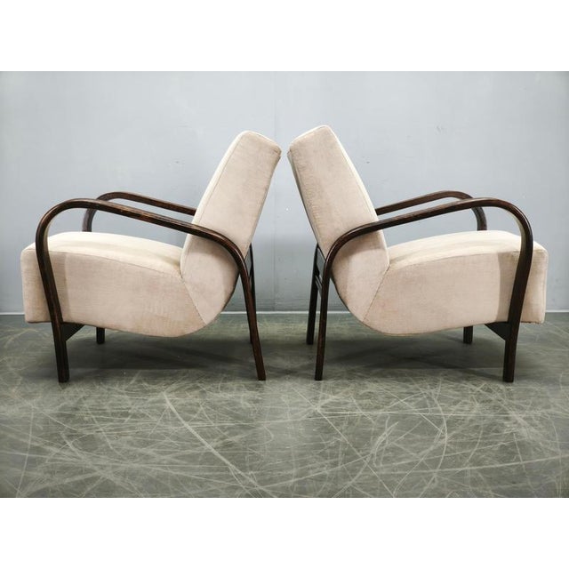 Vintage Lounge Chairs by Kropáček & Kozelka for Interior Prague, 1940s, Set of 2 For Sale - Image 12 of 15