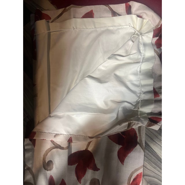 Transitional Custom Designer Drapery Panels 4 With Valances 4– Double-Story Living Room Set For Sale - Image 3 of 6