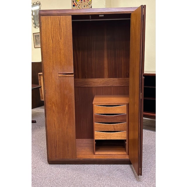 Teak Armoire by White & Newton C1960's Mid Century Modern. Uk Import For Sale - Image 11 of 13
