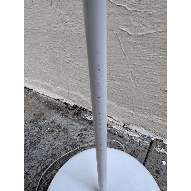 Metal 1970s Mid-Century Modern White Trumpet Torchiere Floor Lamp For Sale - Image 7 of 11