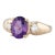 1.66ctw Oval Amethyst Diamond Ring 14k Yellow Gold Size 7.25 For Sale