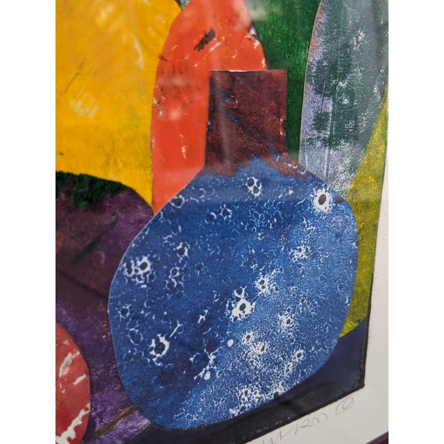 Original Still Life Bottles Collage Art Monotype Signed For Sale - Image 10 of 17