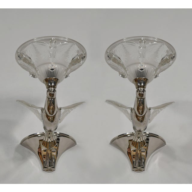 Art Deco French Art Deco Wall Sconces by Boris Lacroix 1930s France - A Pair For Sale - Image 3 of 14