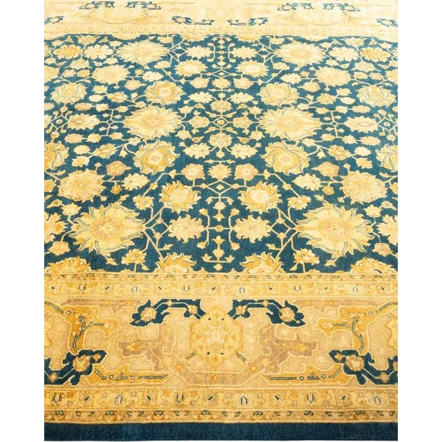 Solo Rugs Mogul, One-of-a-Kind Hand-Knotted Area Rug in Blue, 6' 3" x 9' 3" For Sale - Image 4 of 8