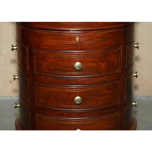 Gold Antique Anglo-Indian Hardwood and Brass Sewing Table with Locking System For Sale - Image 8 of 18