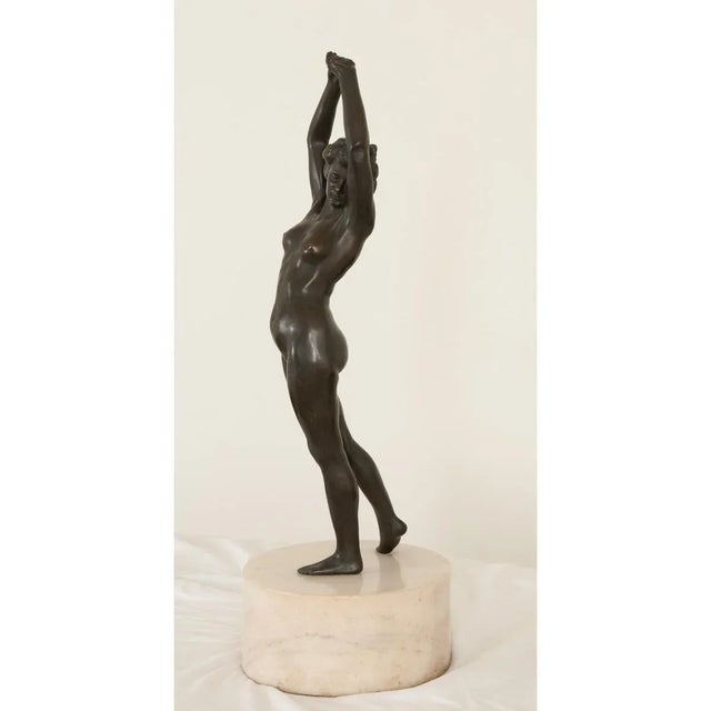 Figurative American Patinated Bronze of “Greeting the Dawn” For Sale - Image 3 of 9