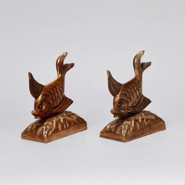 Bronze Art Deco Fish Bookends a Pair Chairish