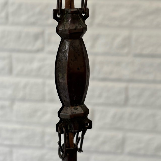 Metal Swedish Art Deco Modernist Pendant Lamp in Glass and Brass, 1930s For Sale - Image 7 of 9