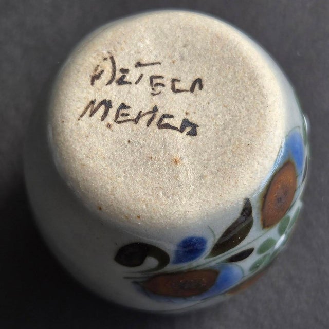 Vintage Tonalá Mexico Ceramic Decanter and Shot Cups, 9 Pieces For Sale - Image 10 of 13