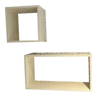 West Elm Modular Wood Shelves in Eggshell - Set of 2 For Sale