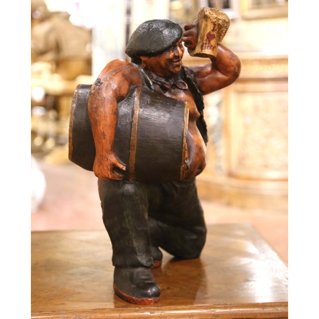 Mid 20th Century Mid-Century English Painted Composition Beer Drinker Tavern Sculpture For Sale - Image 5 of 8
