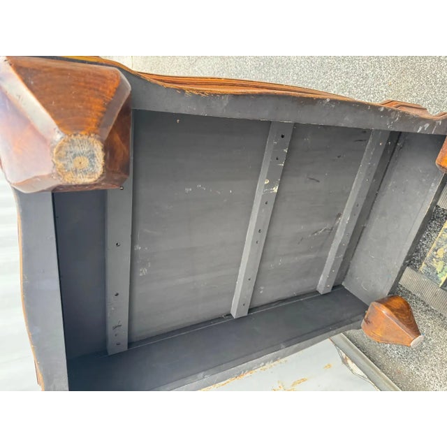 Wood Vintage Italian Style Wood Coffee Table With Bulbous Legs For Sale - Image 7 of 7