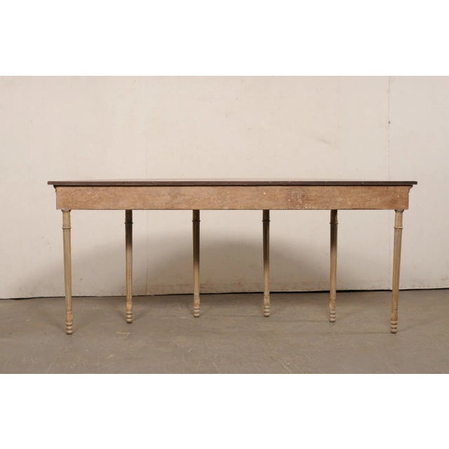 Brown Ornate English Demi-Lune Console (Large!) For Sale - Image 8 of 12