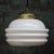 French Pink Reeded Clichy Glass Pendant Lamp For Sale - Image 6 of 7