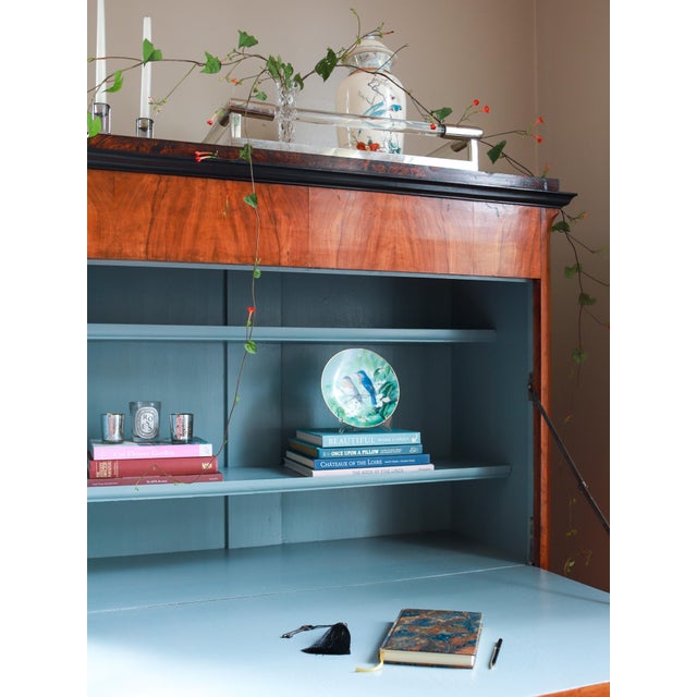 Brown 19th C Biedermeier Secretary Desk, Secrétaire À Abattant For Sale - Image 8 of 18